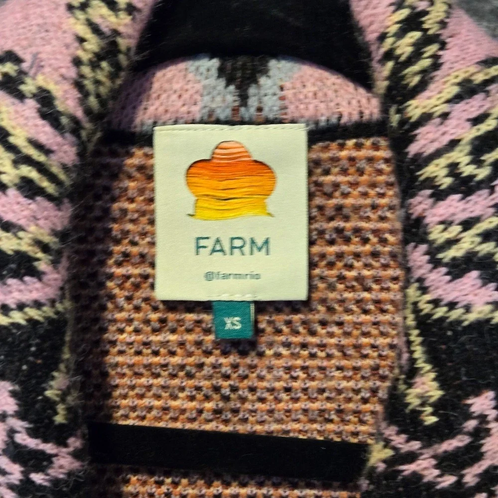 Farm Rio Women's Black Sweet Mermaids Knit Wool Jacket Size XS - Picture 5 of 9